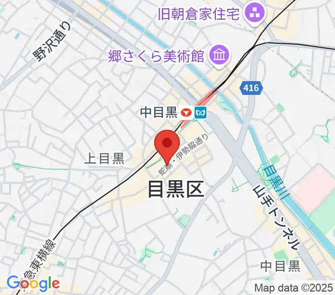 中目黒 楽屋の地図