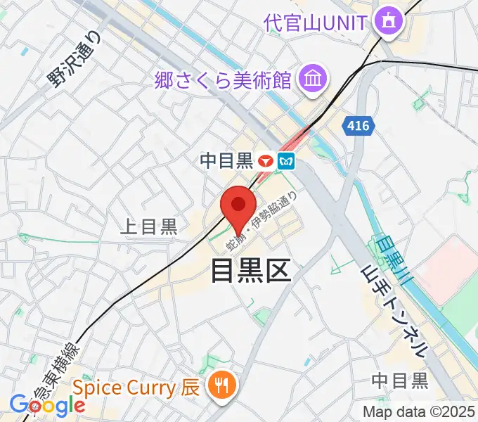 中目黒 楽屋の地図
