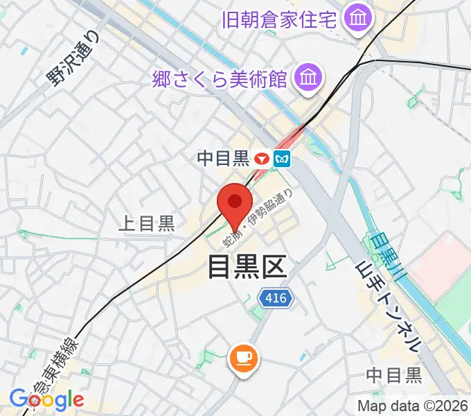 中目黒 楽屋の地図