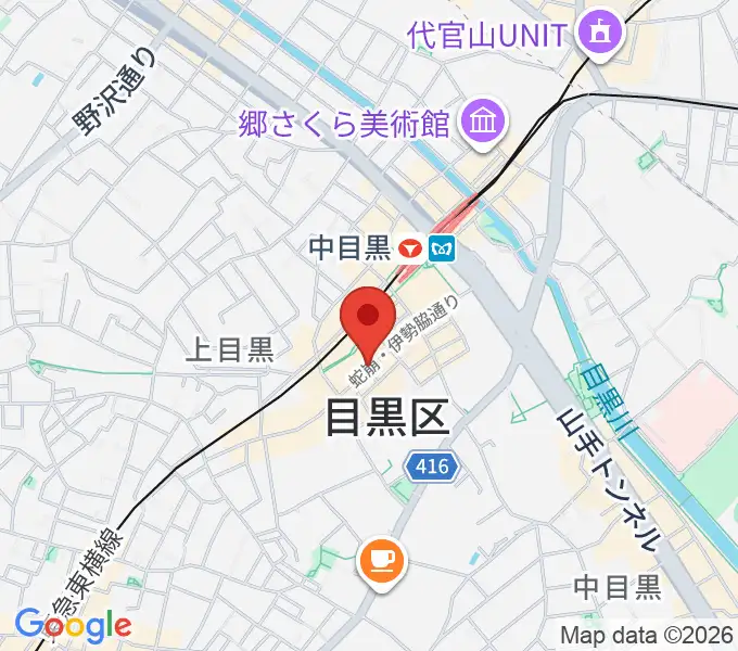 中目黒 楽屋の地図