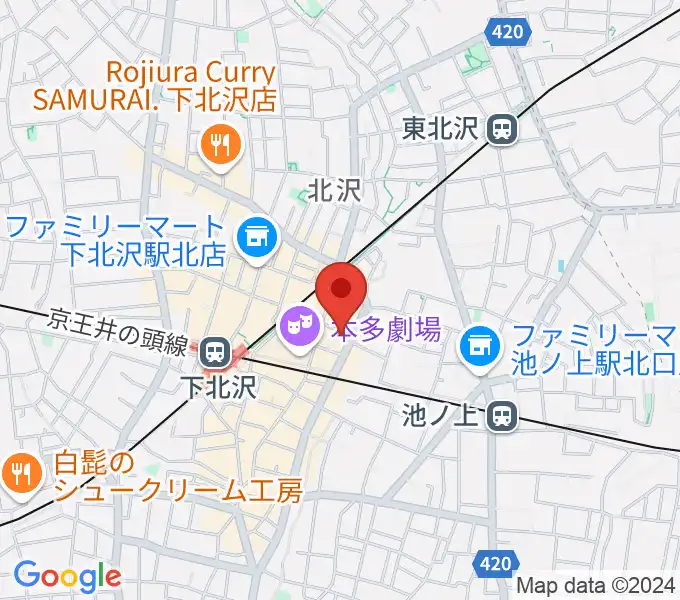 下北沢アンダーニースの地図