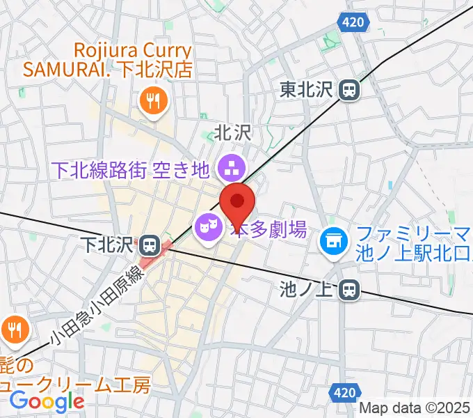 下北沢アンダーニースの地図