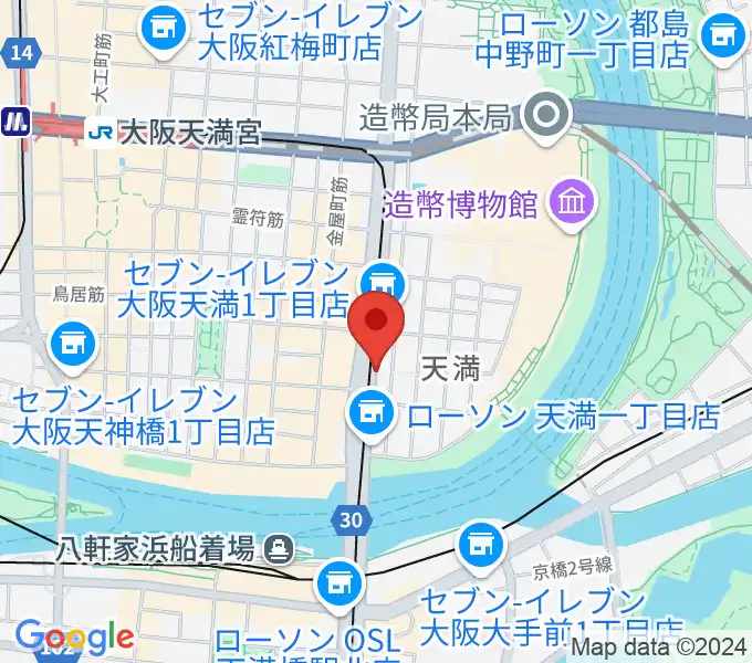 天満RAW TRACKSの地図