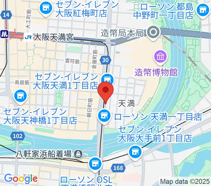 天満RAW TRACKSの地図