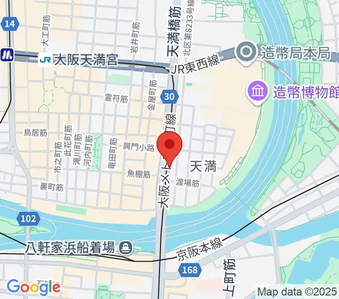 天満RAW TRACKSの地図