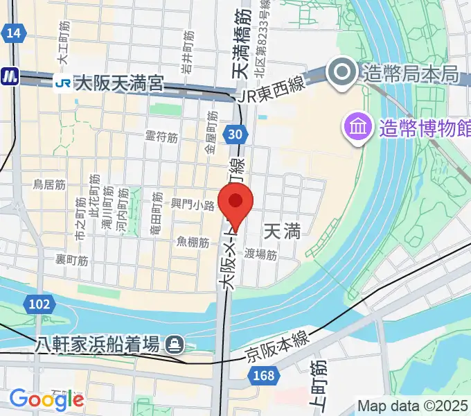 天満RAW TRACKSの地図