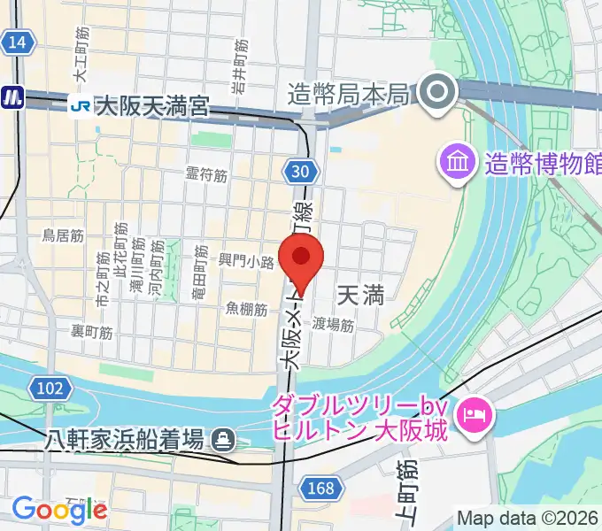 天満RAW TRACKSの地図