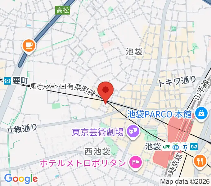 Beeボーカルスクール池袋本校の地図