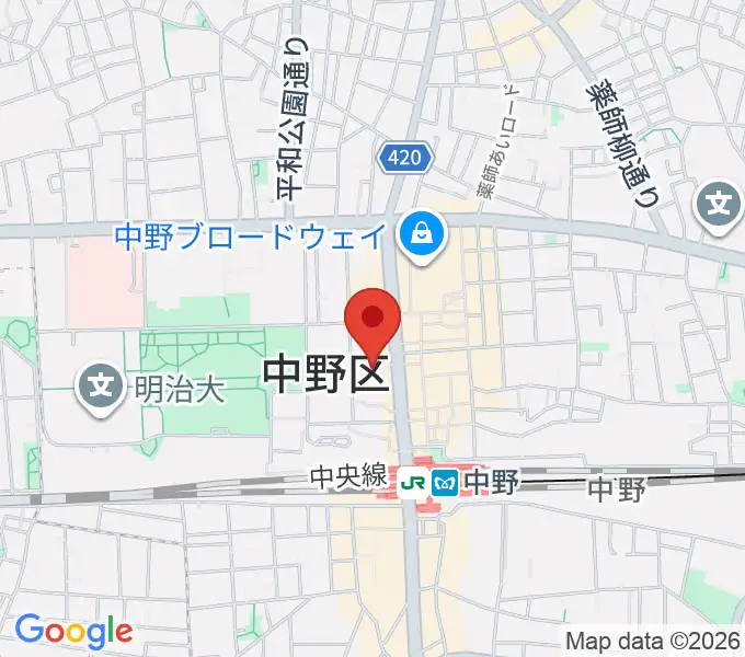 BASS ON TOP 中野サンプラザ店の地図