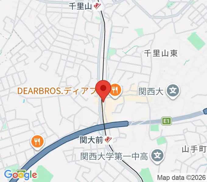 ベースオントップ吹田関大前店の地図