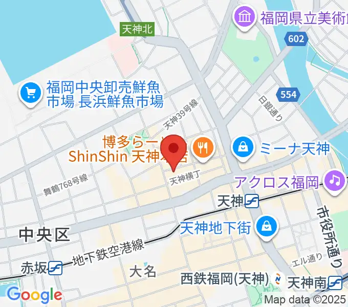 福岡アーリービリーバーズの地図