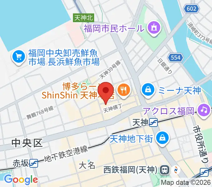 福岡アーリービリーバーズの地図