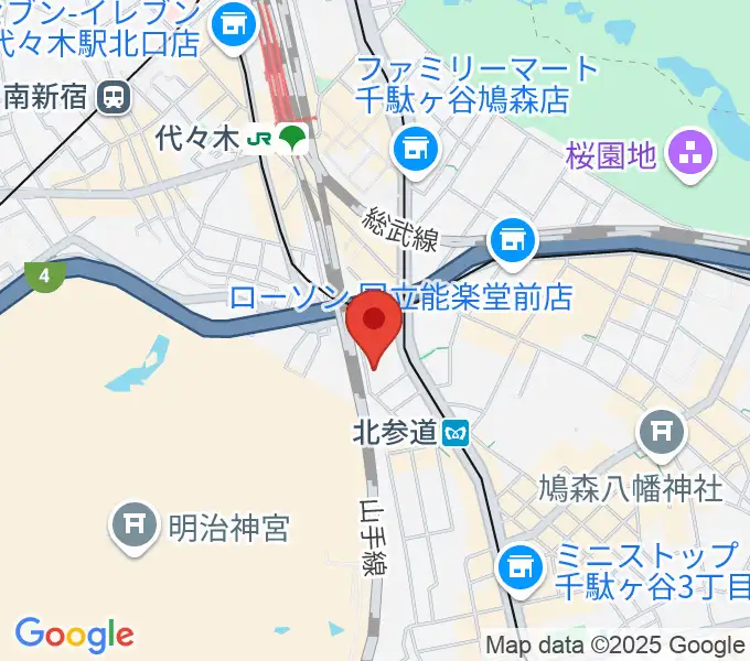 北参道ストロボカフェの地図