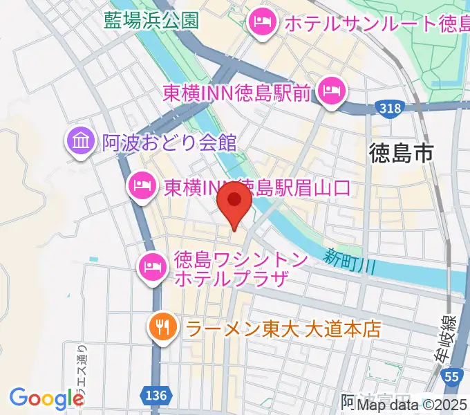 徳島CROWBARの地図