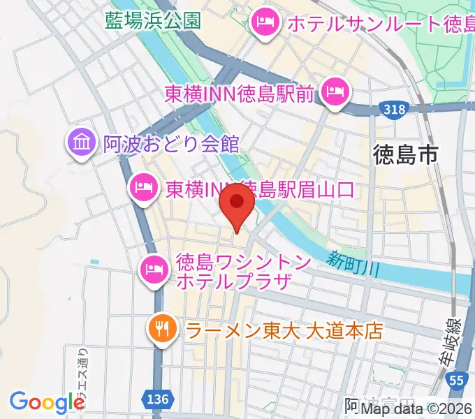 徳島CROWBARの地図