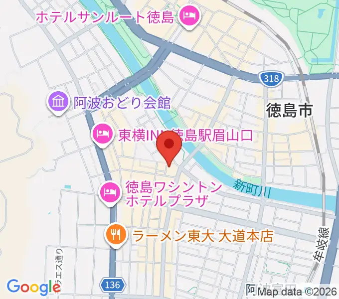 徳島CROWBARの地図