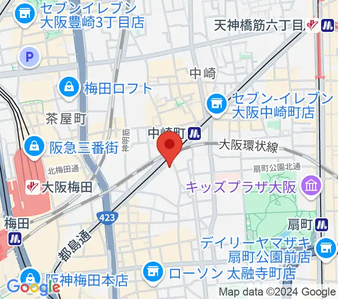 スタジオ246 OSAKAの地図