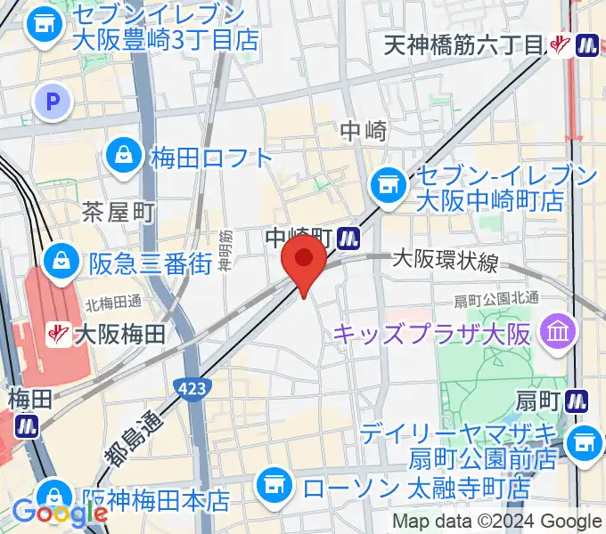 スタジオ246 OSAKAの地図