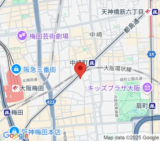 スタジオ246 OSAKAの地図
