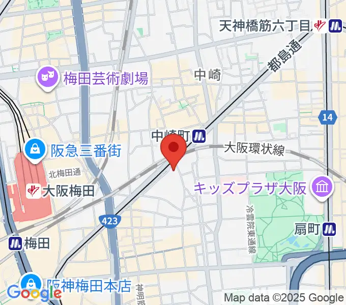 スタジオ246 OSAKAの地図