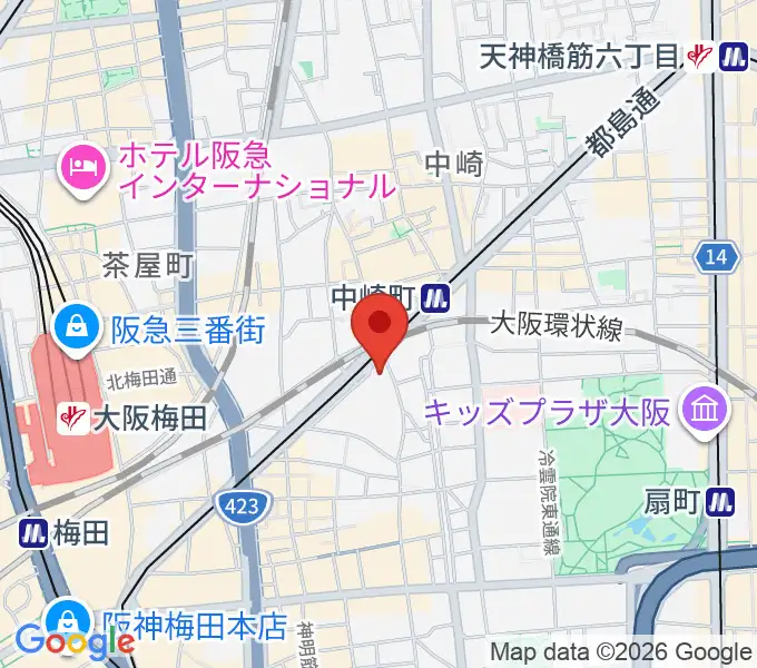 スタジオ246 OSAKAの地図