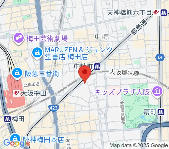 スタジオ246 OSAKAの地図