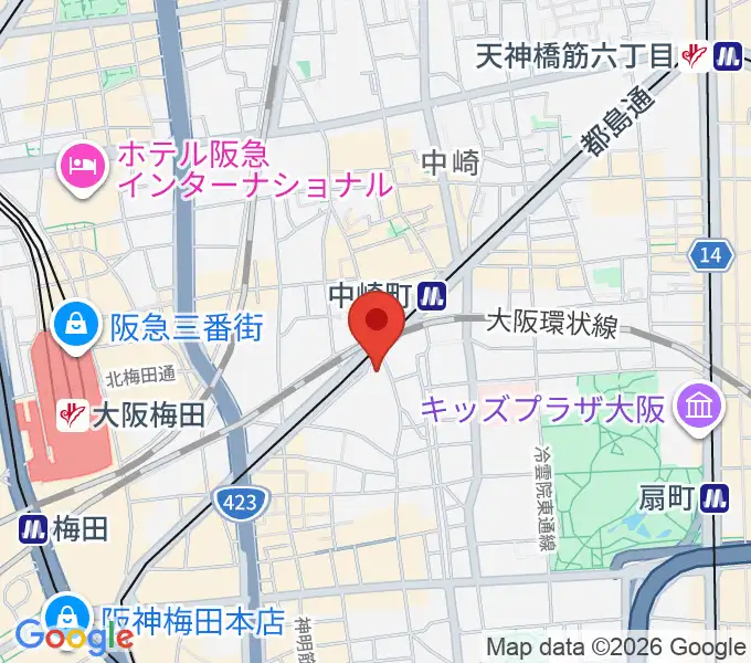 スタジオ246 OSAKAの地図