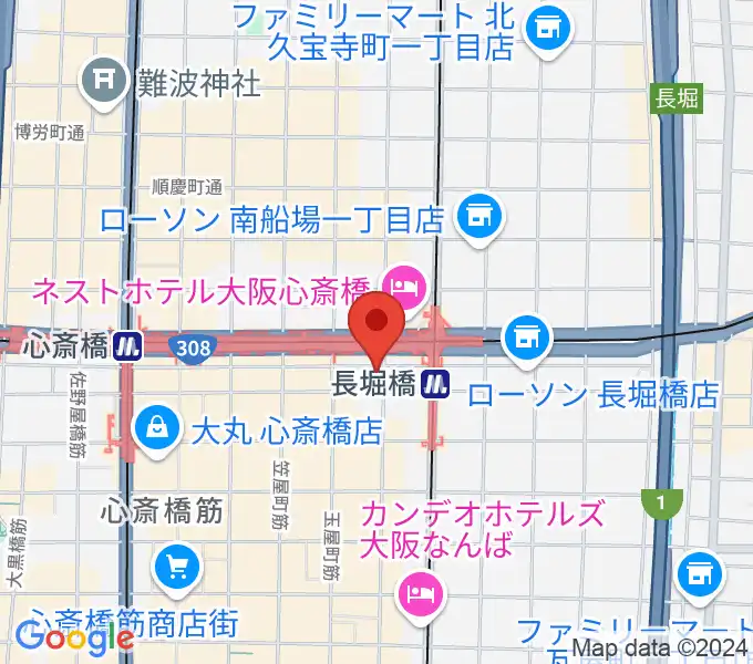 スタジオ246心斎橋の地図