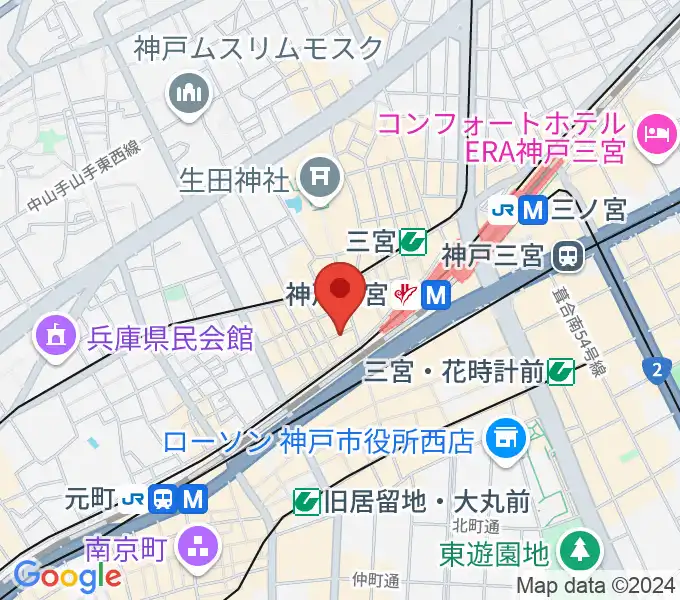 三宮Studio246 WESTの地図