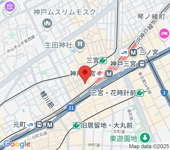 三宮Studio246 WESTの地図