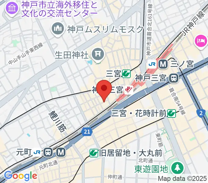 三宮Studio246 WESTの地図