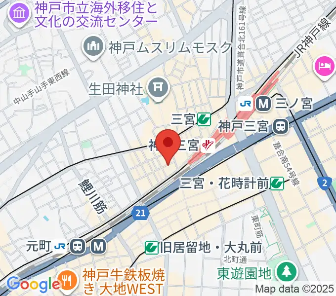 三宮Studio246 WESTの地図