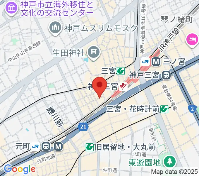 三宮Studio246 WESTの地図