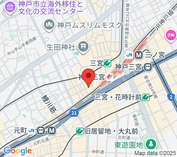 三宮Studio246 WESTの地図