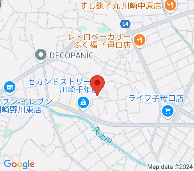 須山ギター教室の地図