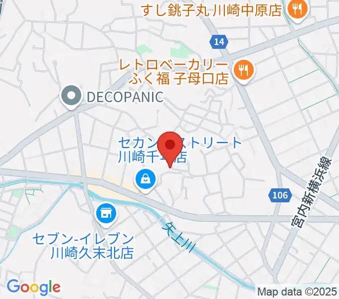 須山ギター教室の地図