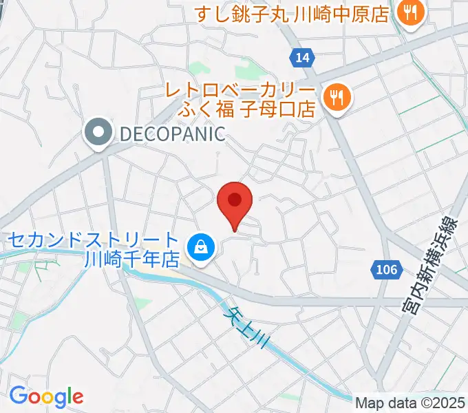 須山ギター教室の地図