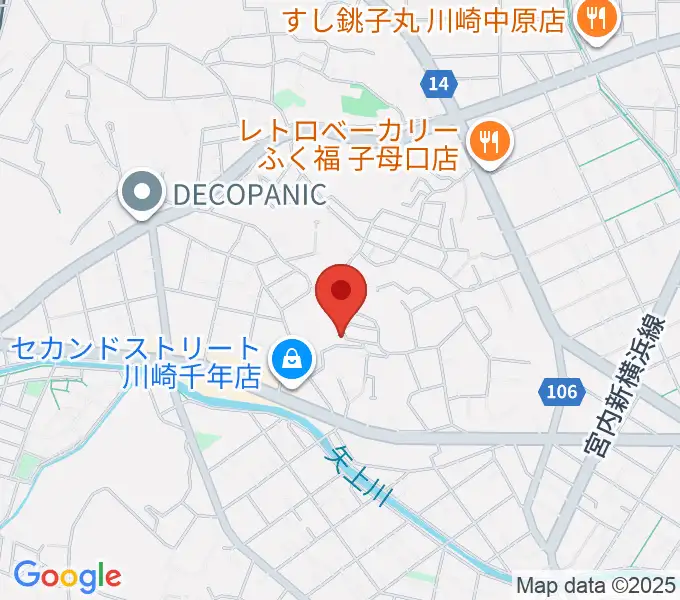 須山音楽教室の地図