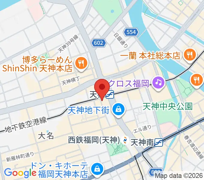 イシバシ楽器 福岡パルコ店の地図