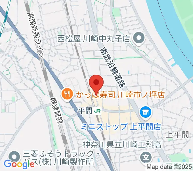 冨井ピアノ工房の地図