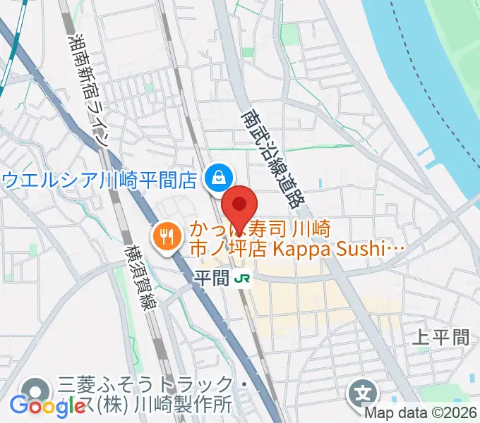 冨井ピアノ工房の地図