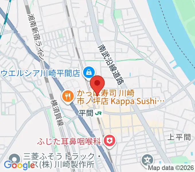 冨井ピアノ工房の地図