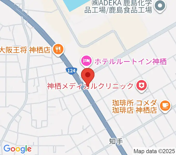 オワリヤ楽器 神栖支店の地図