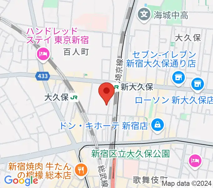 新大久保Quarter Noteの地図