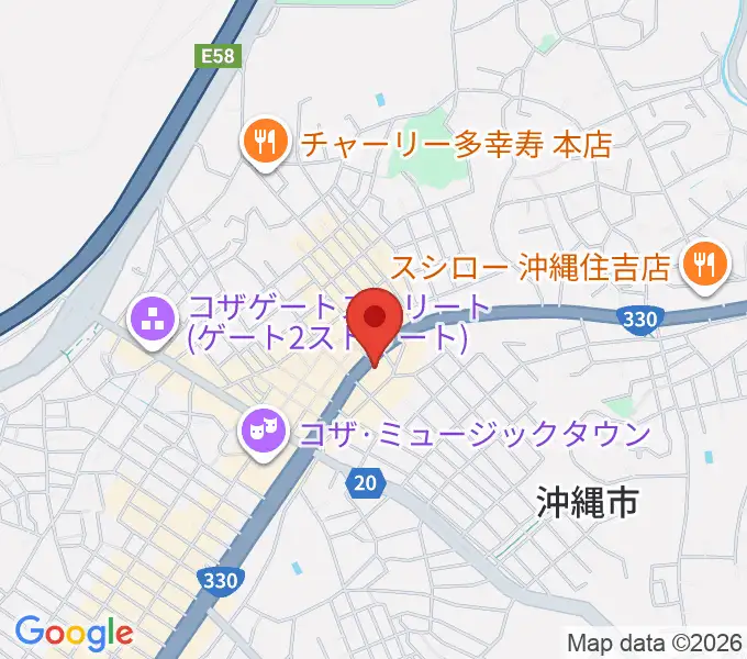 普久原楽器の地図