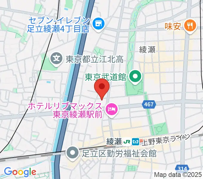 エンジェルスタジオ音楽教室の地図