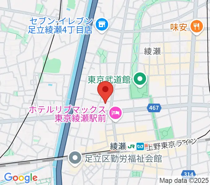 エンジェルスタジオ音楽教室の地図