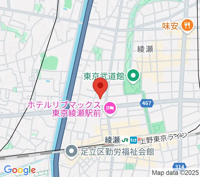 エンジェルスタジオ音楽教室の地図