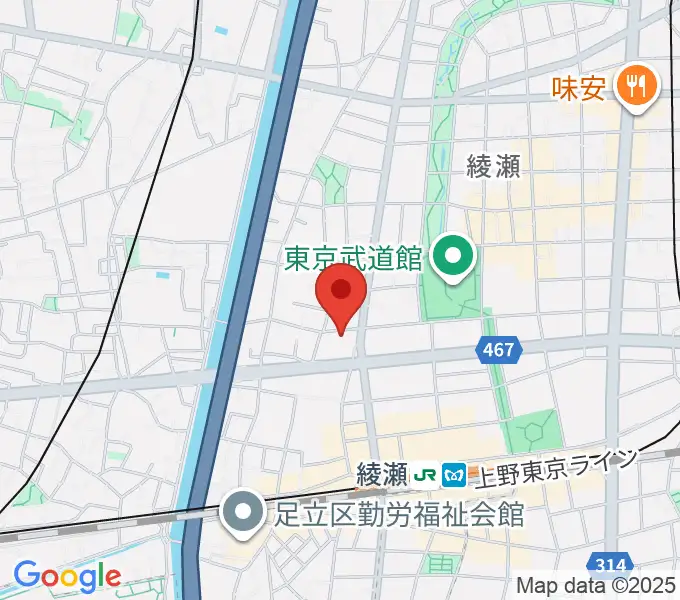 エンジェルスタジオ音楽教室の地図