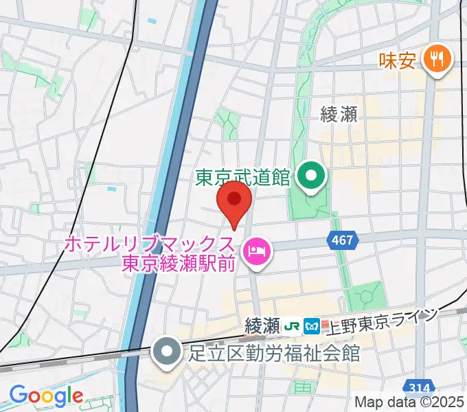 エンジェルスタジオ音楽教室の地図